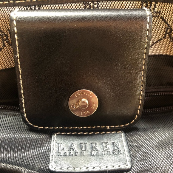 LAUREN by Ralph Lauren Monogrammed Classic Logo Tote/ Shoulder Bag/ Purse - Picture 6 of 17